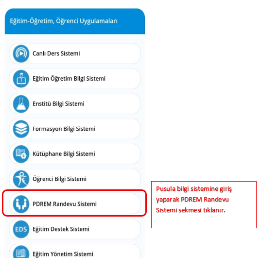 PDREM Randevu Adım 1